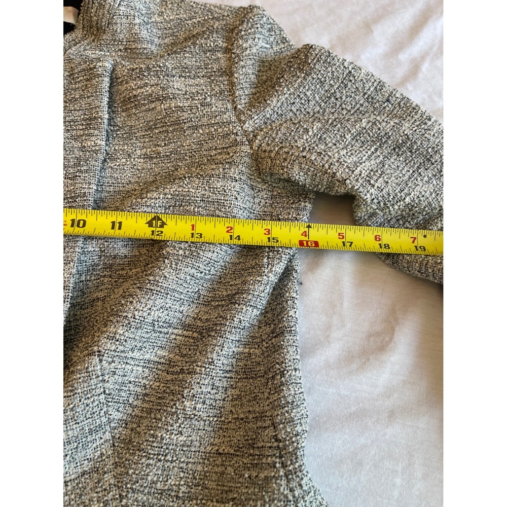 Dex The Suit Shop New York Grey Tweed Asymmetrical Snap Front Blazer XS Classic - Picture 6 of 10